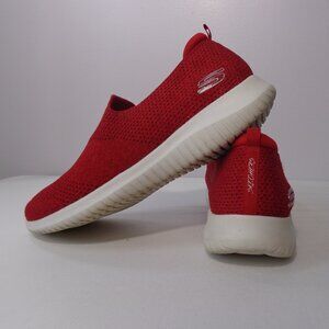 Skechers Women's Ultra Flex Harmonious Slip On Walking Shoes Red Size 9M